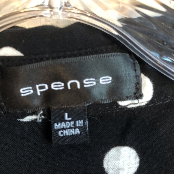 Spense Black/White Polka Dot Button Down Blouse - Picture 3 of 7